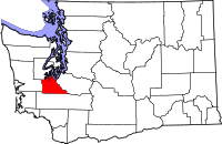Map of Washington highlighting ثورستون