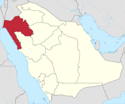 خريطة السعودية وتظهر فيها منطقة تبوك