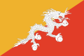 Flag of Bhutan (1969). The orange background represents the Buddhist spiritual tradition.