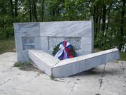 Monument to Greco-Russian friendship at Lake Plastira