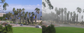 A foggy day (right) reduces visibility as compared to a sunny day (left)