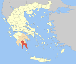 Laconia within Greece
