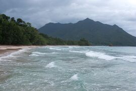 The beach of Sabang on the west coast of Palawan