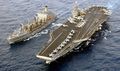 American aircraft carrier Harry S. Truman and a replenishment ship