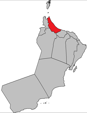 خريطة محافظة شمال الباطنة.