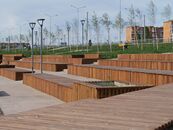 Embankment of the Lake Kopa in Kokshetau, one of the main tourist destinations