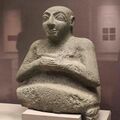 Stone statue of Kurlil, Early Dynastic III, 2500 BC Tell Al-'Ubaid.