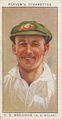 Cigarette card distributed during the 1934 The Ashes series