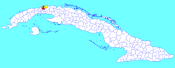 موقع هاڤانا في كوبا.
