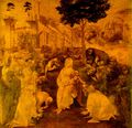 This complex Adoration of the Magi by Leonardo da Vinci was never completed.