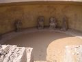 View of the hemicycle of the philosophers of the dromos of the Serapeum in Saqqara