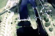 Ortona Lock and Dam on the Caloosahatchee River, part of the Okeechobee Waterway, in Glades County, Florida