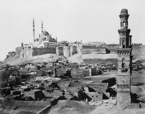 قلعة القاهرة، في أواخر القرن 19، واتي أنشأها صلاح الدين الأيوبي ما بين 1176 و1183.