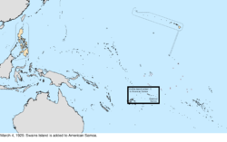 Map of the change to the United States in the Pacific Ocean on March 4, 1925