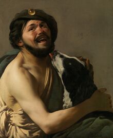 A Laughing Bravo with his Dog (1628)