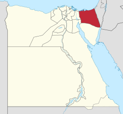 موقع شمال سيناء علي الخريطة
