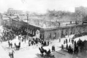 Ruins of the editorial office of the Kaspi newspaper on Nikolayevskaya Street (present-day Istiglaliyyat Street)