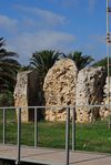 Prehistoric stone structure with a geometric relief.