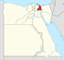 موقع محافظة الإسماعيلية علي الخريطة