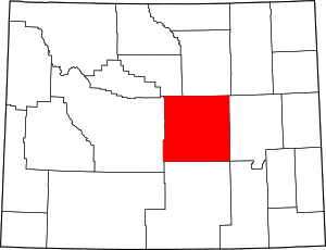 Map of Wyoming highlighting Natrona County