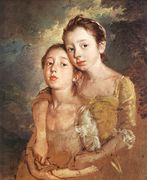 البنتان مع قطة (ح. 1759)