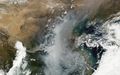 Natural colour satellite image of a smog event in the heart of northern China