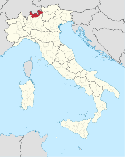 خريطة تبين موقع مقاطعة سوندريو في إيطاليا