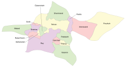 مقاطعات محافظة طهران.