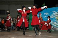 Adyghe traditional dance group from the Caucasus region performing in Kfar Kama, Israel