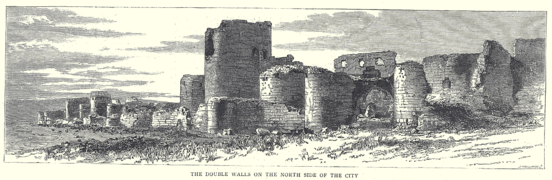 1885 engraving showing the walls of Ani.
