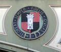 The "ancient" arms of the city on the railway bridge near Foregate Street station