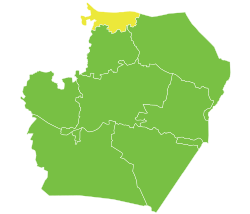 موقع ناحية تل أبيض في محافظة الرقة.