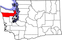 Map of Washington highlighting جيرفرسون