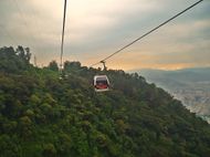 View of the Avila gondola lift starting from Caracas to Hotel Humboldt station