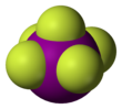 Space-filling model of iodine pentafluoride