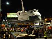 The shuttle awaits to be towed