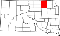 Map of South Dakota highlighting برون