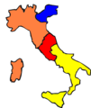 Map of Italy in 1860 AD