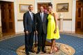 الرئيس أوهورو كنياتا، برفقة الرئيس أوباما وقرينته.