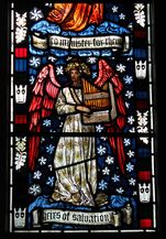 Detail, William Morris window, Cattistock Church, (1882).
