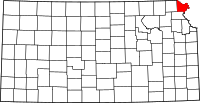 Map of Kansas highlighting دونيفان