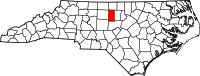 Map of North Carolina highlighting ألامانس