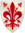 Argent, a fleur de lis gules with stamens