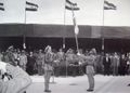 اللواء جمال الفيصل في حفل تخريج ضباط الاحتياط في حلب عام ١٩٥٨