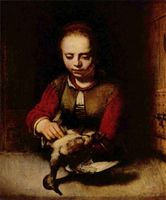 Young girl plucking a duck. circa 1645. oil on canvas translate. 84.1 × 70 cm. Dallas, Dallas Museum of Art.