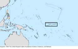 Map of the change to the United States in the Pacific Ocean on August 6, 1936