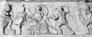 Reconstruction of Basilica Aemilia Frieze marble fragment