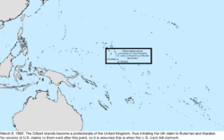 Map of the change to the United States in the Pacific Ocean on March 8, 1892