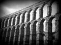 A Black and White Photo of the Aqueduct of Segovia in Spain.jpeg