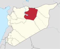 خريطة سوريا مع إبراز الرقة